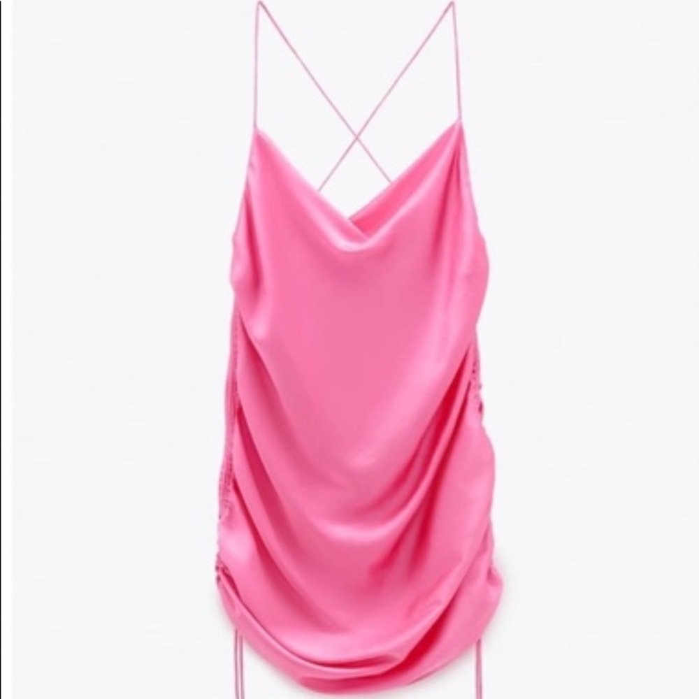 Zara Draped Satin Effect Dress
